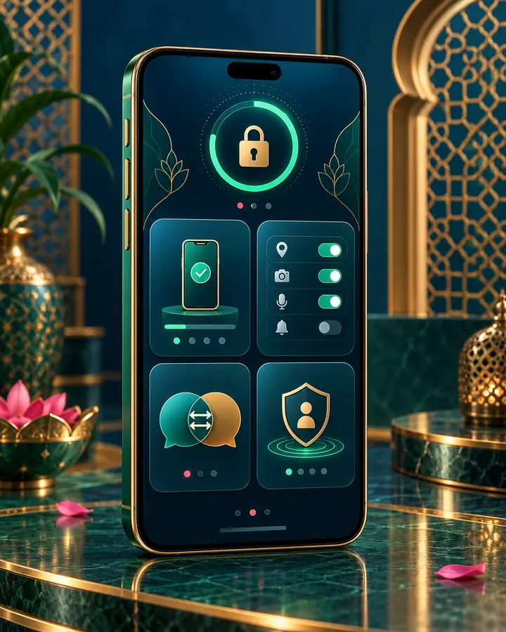 Mobile device showing an abstract DD1 App information interface
